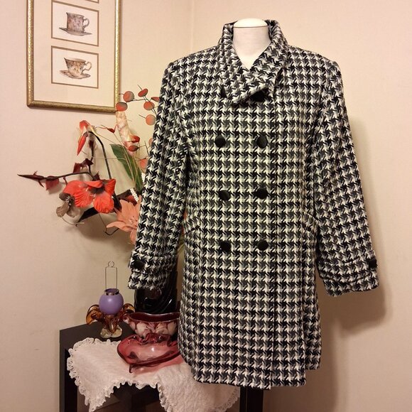 NEW Women’s Gray Black Double-Breasted Lined Trench Coat Winter Outerwear 18 XL - Picture 4 of 10